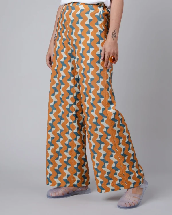 Damen-Hosen Big Tiles Ocker