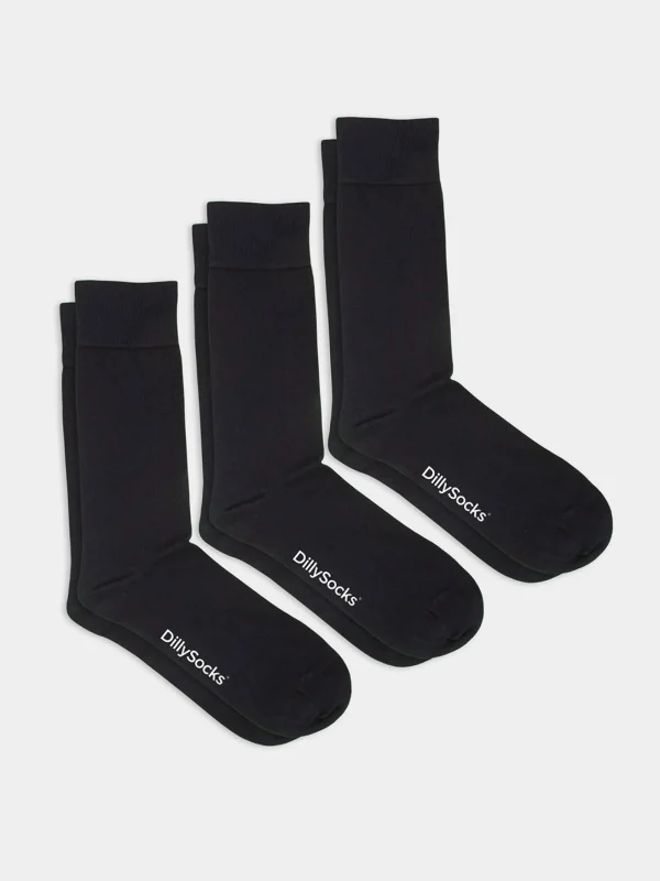 Dreier Pack - Einfarbige marineblaue Socken