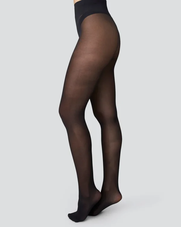 Halbtransparente schwarze Strumpfhose Svea 30D