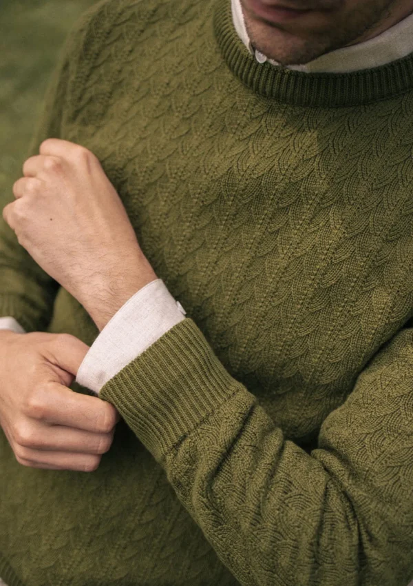 Herren Pullover Tilleul Grün