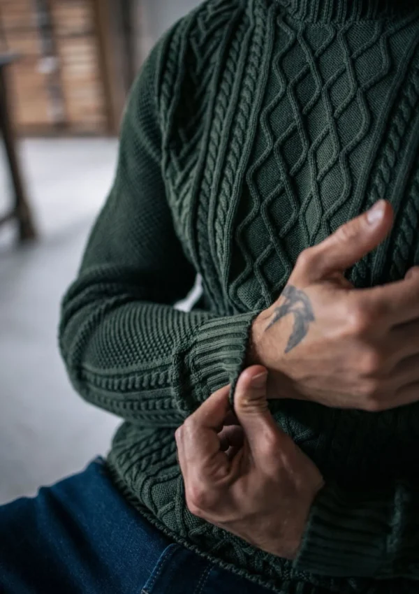 Herren Strickpullover Véritable Khaki
