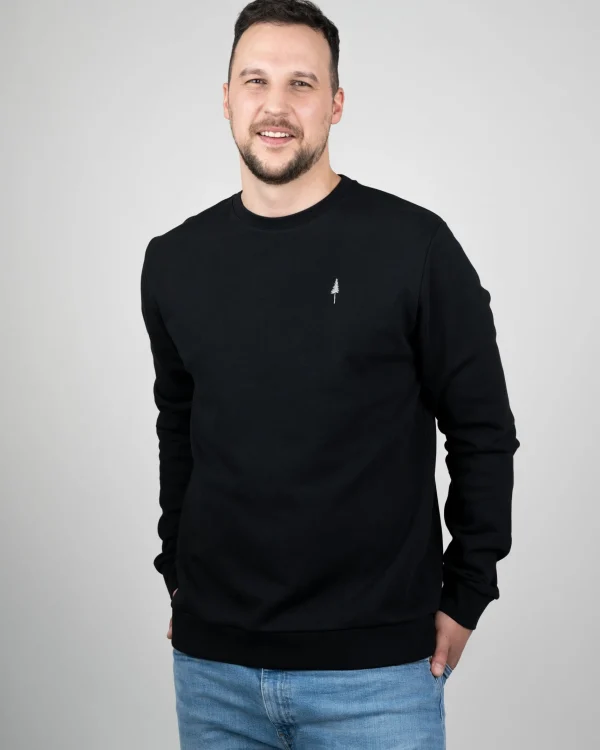Herren Sweatshirt aus Bio-Baumwolle TreeSweater Schwarz
