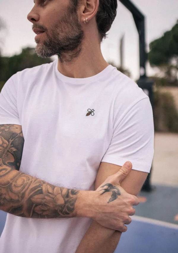 Herren T-Shirt aus Bio-Baumwolle Essaim weiss