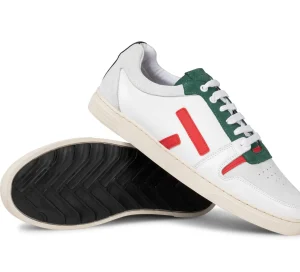 Ledersneaker Sansaho rot und grün