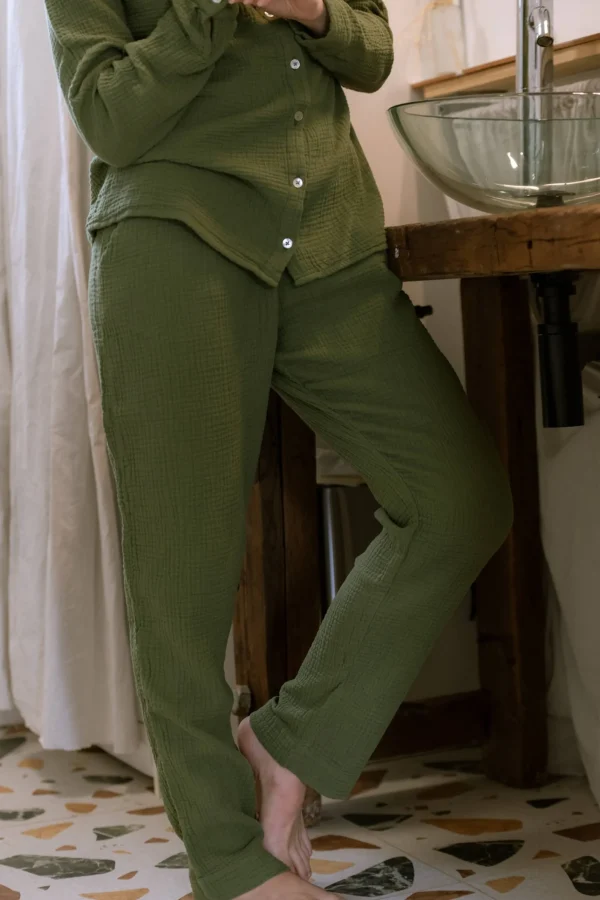 Olivgrün Pyjamahose Daphne