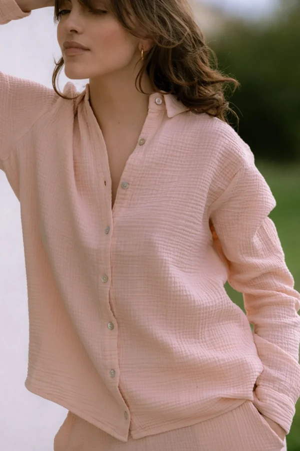 Pyjama-Hemd Daphne Blassrosa