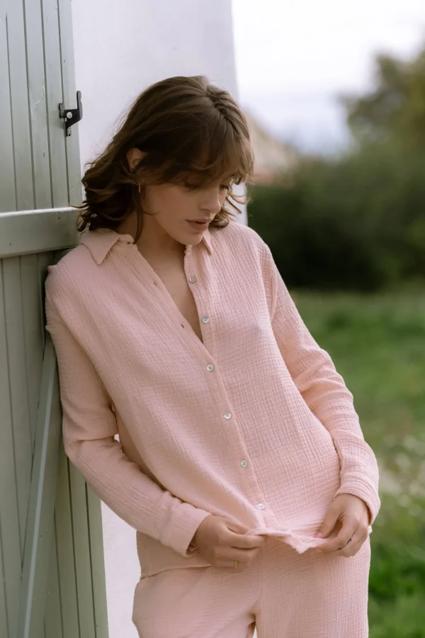 Pyjama-Hemd Daphne Blassrosa