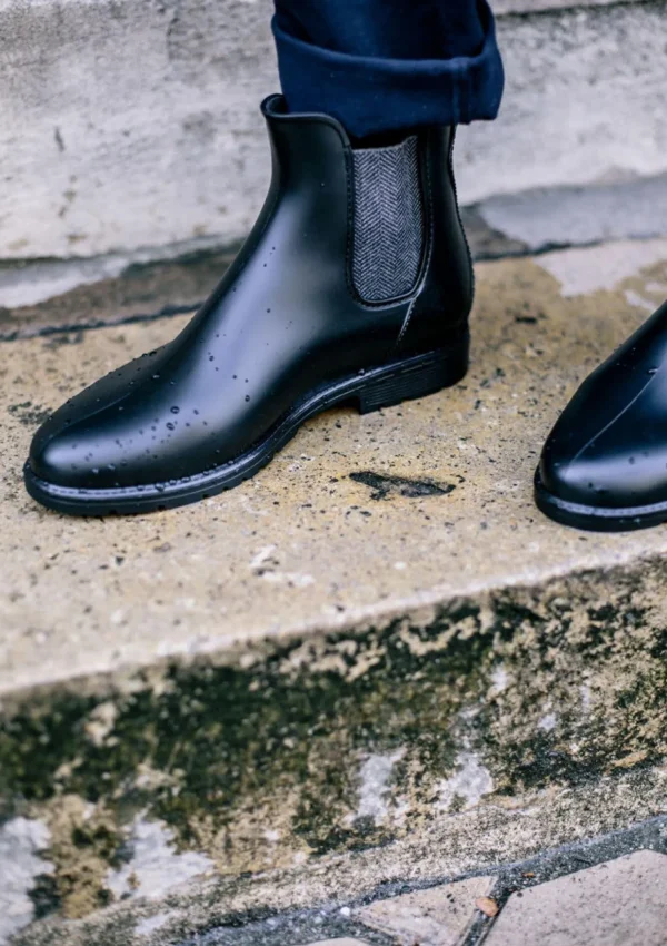 Schwarze Regen-Boots Montpluie Chevrons